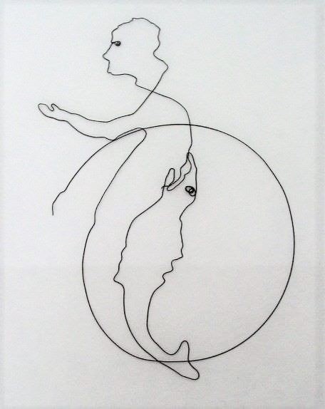 Mann mit Fisch, Draht 2003